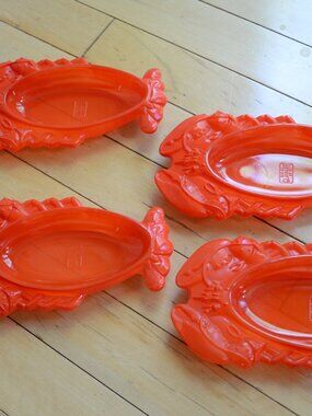 Set of 4 Lobster Dishes Glasbake